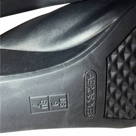 Aerosoles Womens HeelRest Black Slip On Open Toe Size 9M - Picture 8 of 8